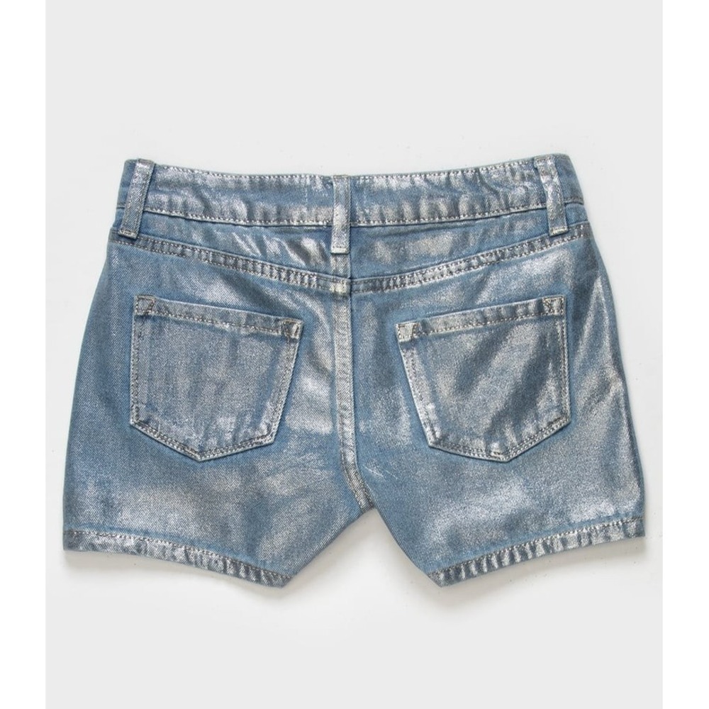 RSQ Girls Metallic Coated Denim Shorts Size 8 Foil Shorts NWT 487577249 NEW